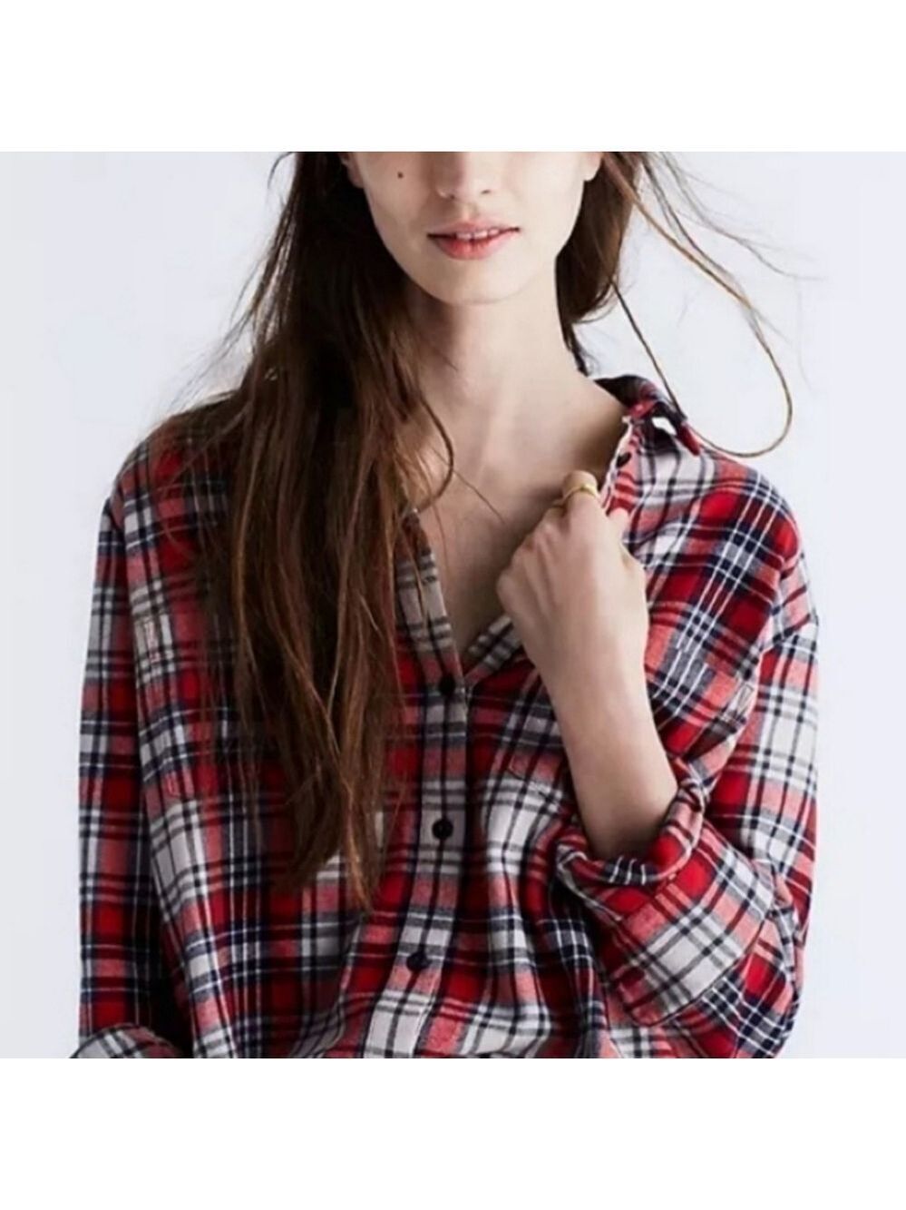 Madewell Flannel Oversized Ex-Boyfriend Shirt